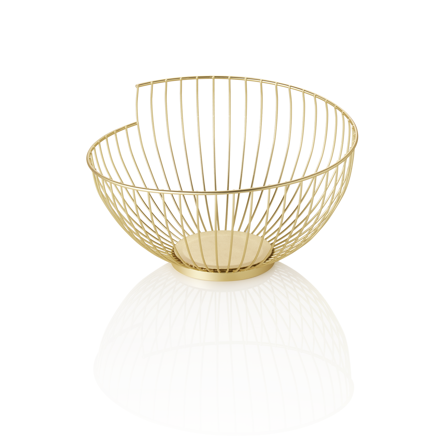 Korb, Ø 28 cm, Höhe 16,5 cm, gold pulverbeschichtet, Metal 
