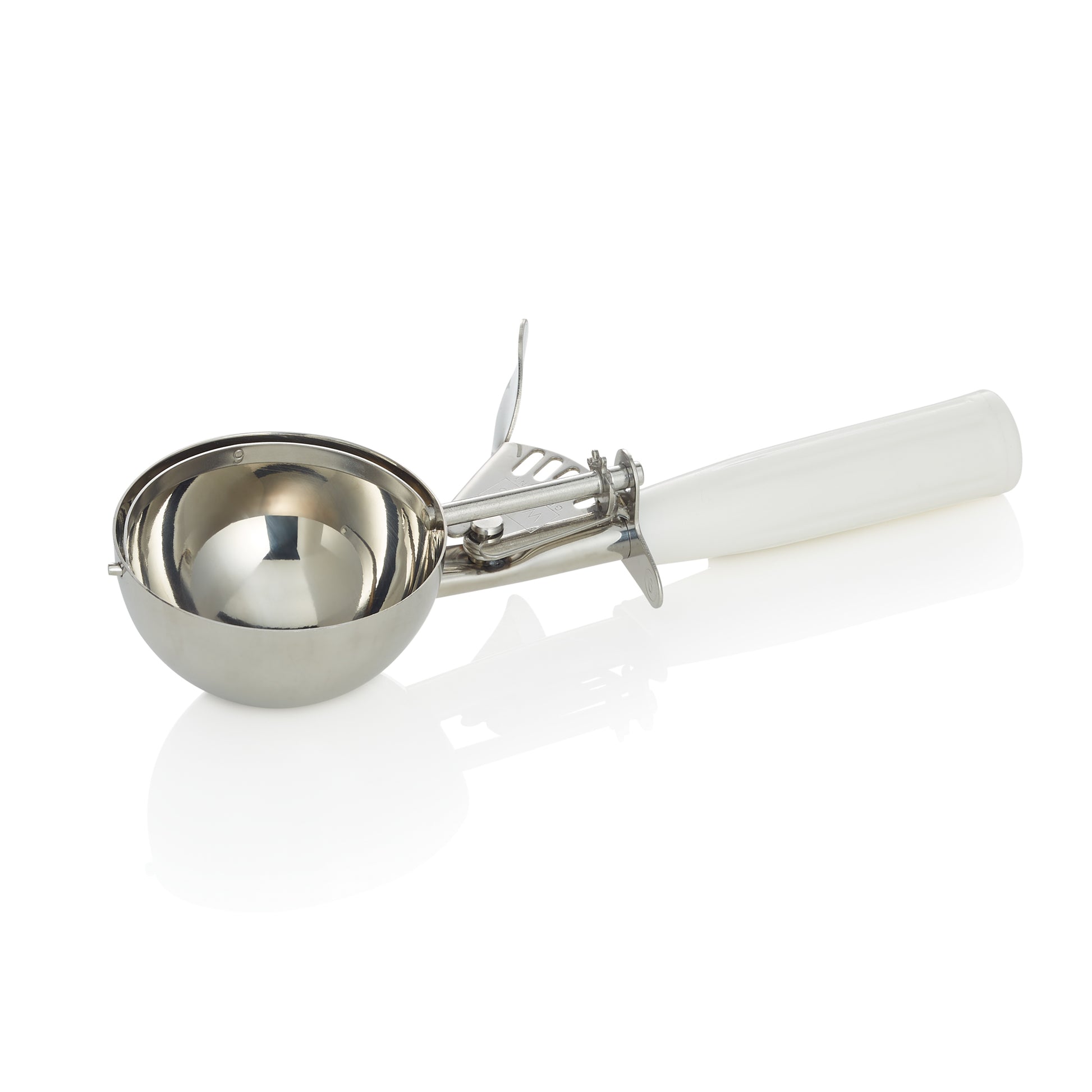 Portionierer, 23 cm, Ø 7,6 cm, weißer Griff, Chromnickelstahl 18/8/Polypropylen 