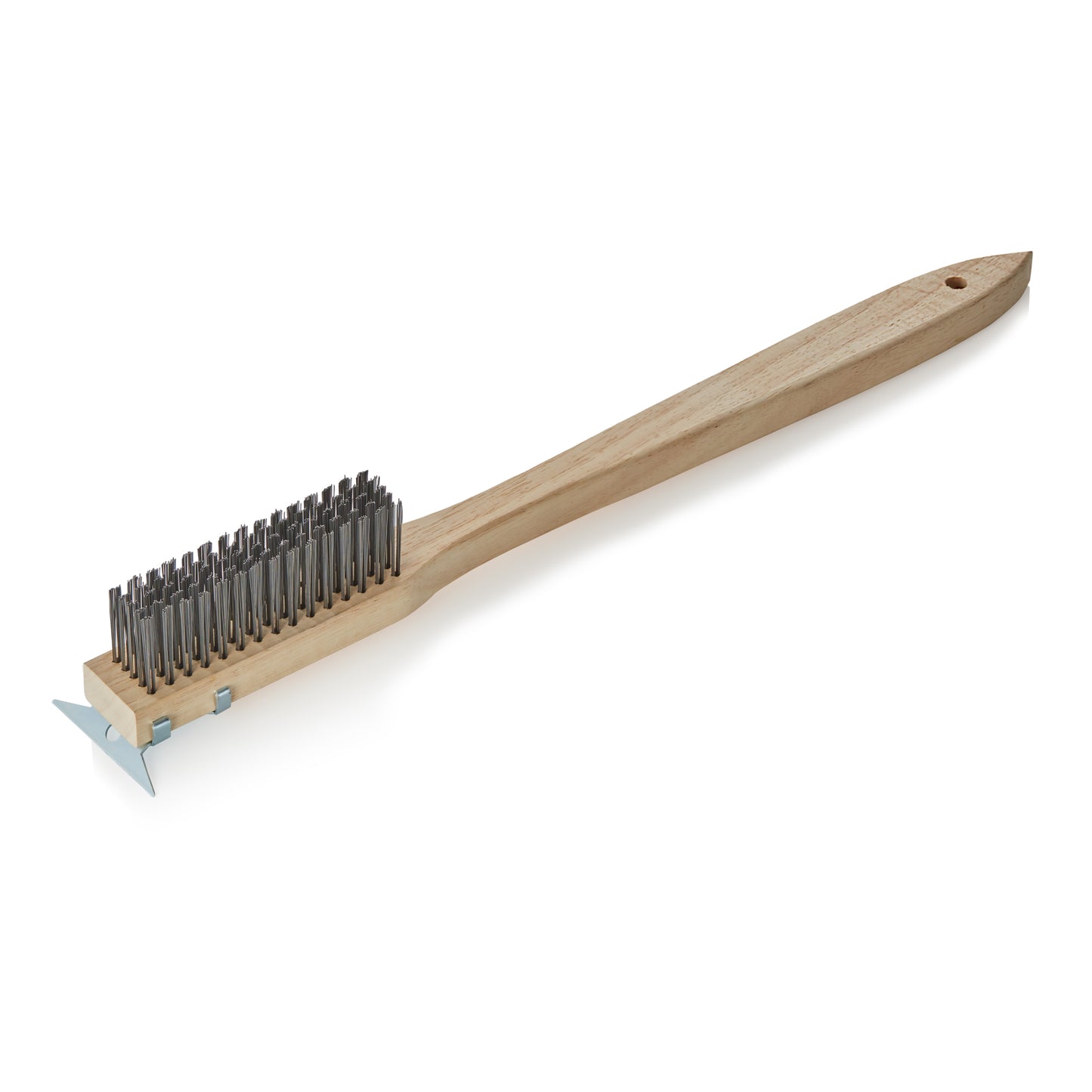 Reinigungsbürste mit Schaber, 50 cm, mit Stahlborsten 4 cm, Holz, Stahl 