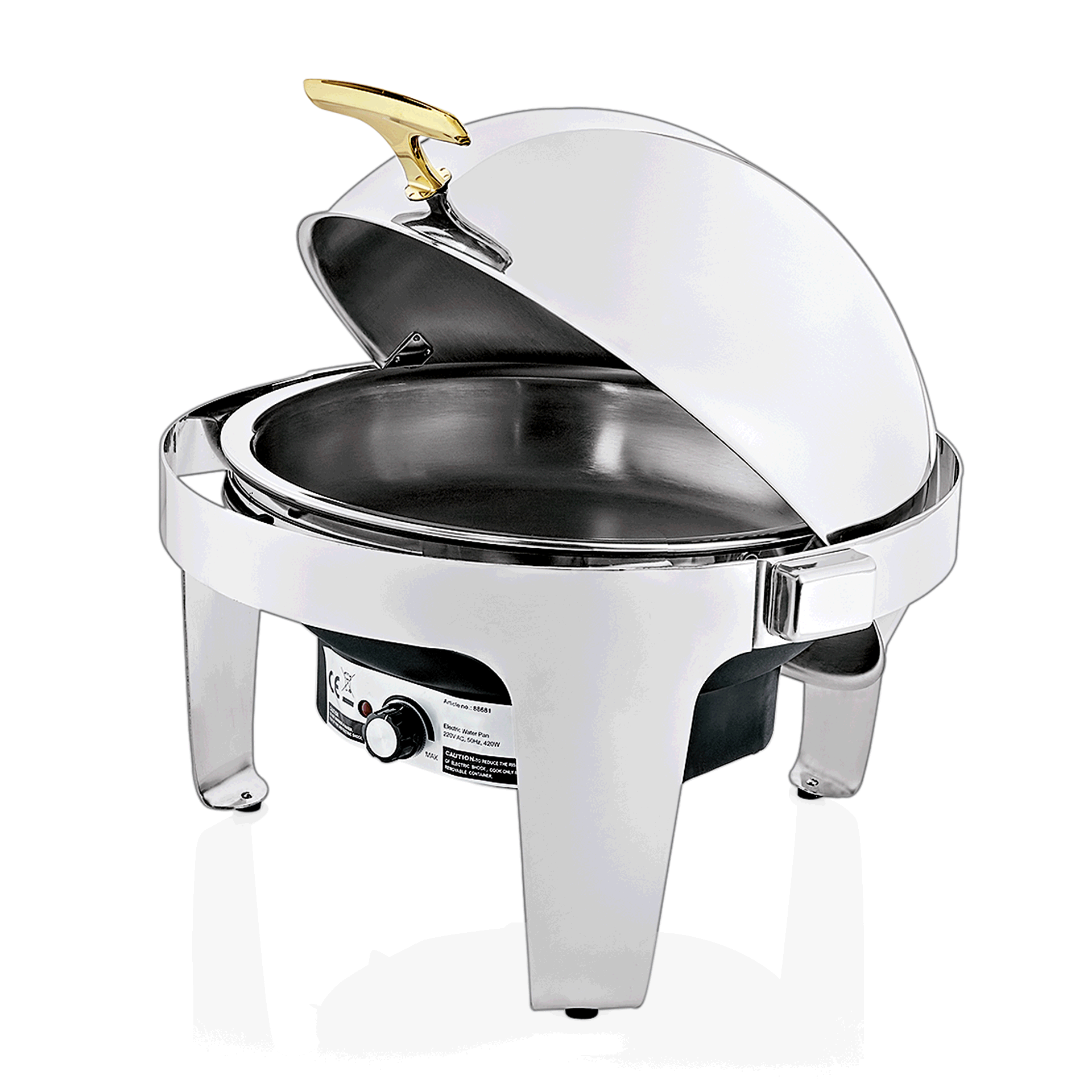 Elektro Chafing Dish, 6,8 ltr., Ø 39,5 cm, Höhe 45 cm, Chromnickelstahl, Polypropylen 
