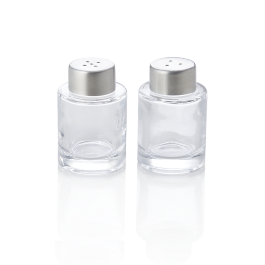Mini Salz-/Pfefferstreuer Set, Ø 4 cm, Höhe 6 cm, Chromnickelstahl 18/8, Glas 