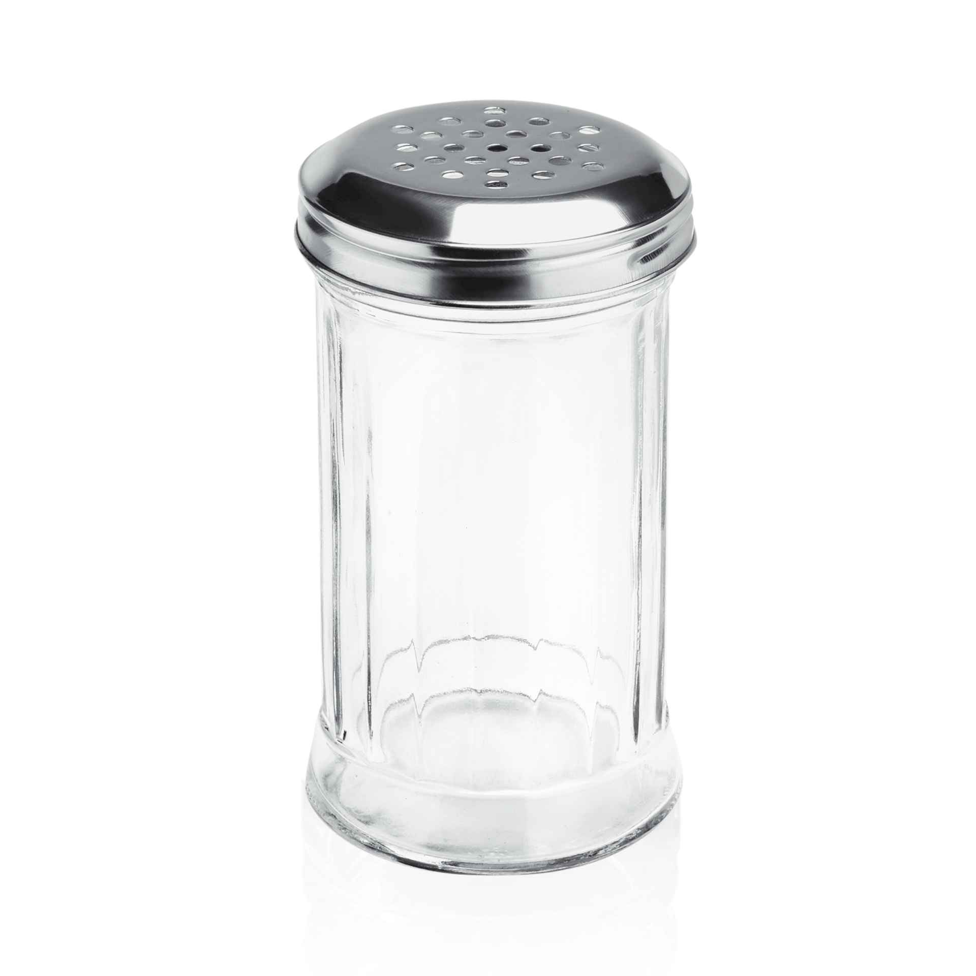 Streuer Set, Ø 7,5 cm, Höhe 13,5 cm, Set á 6 Stück, Glas, Edelstahl 