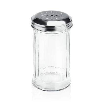 Streuer Set, Ø 7,5 cm, Höhe 13,5 cm, Set á 6 Stück, Glas, Edelstahl 