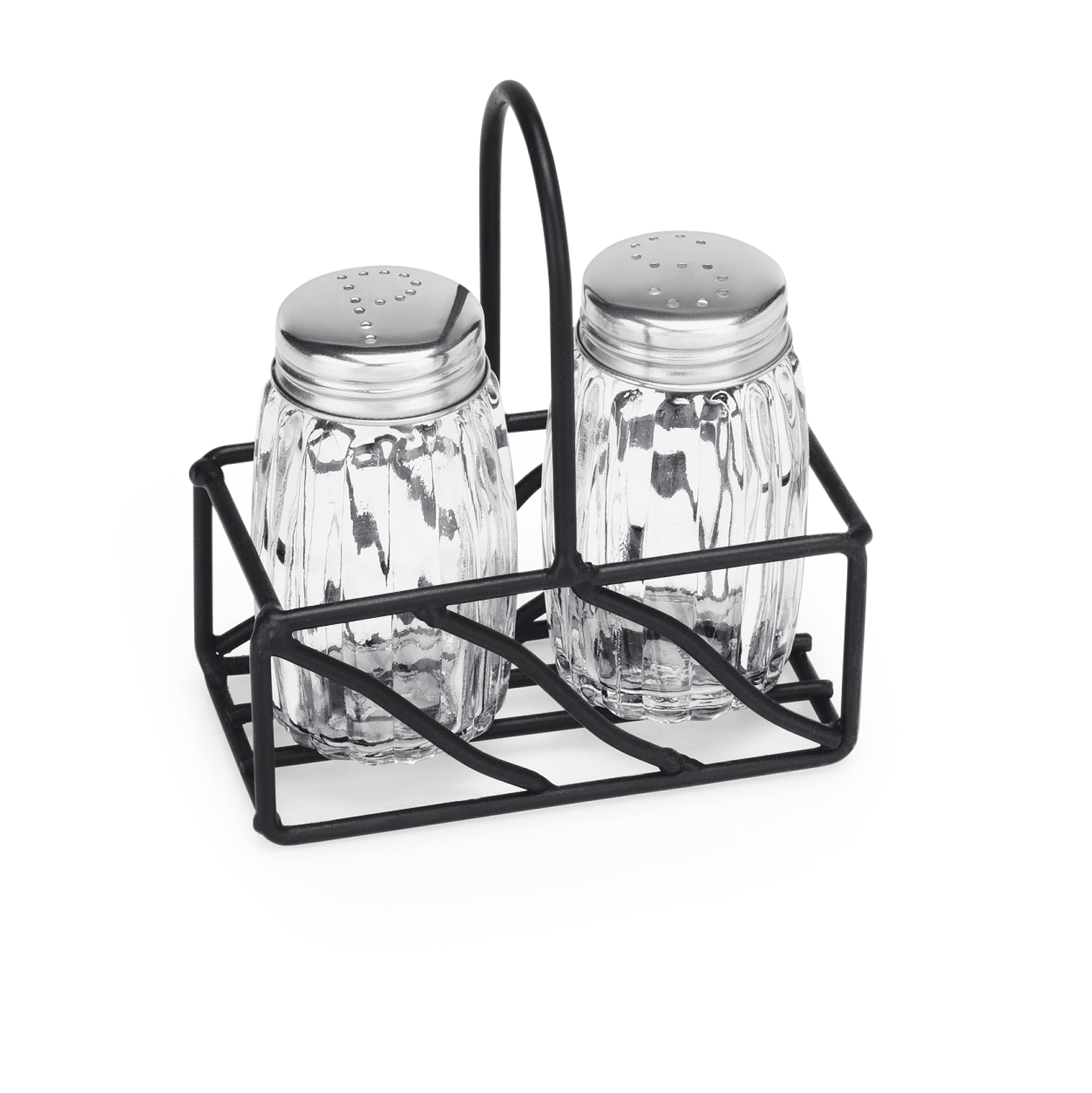 Menage 2-teilig, Salz & Pfeffer, 9,5 x 5 cm, Edelstahl, Stahl, Glas 