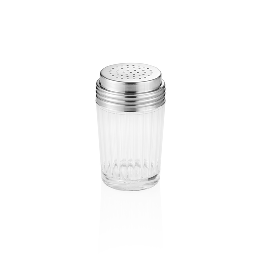 Streuer, Ø 7 cm, Höhe 11,5 cm, 2 mm Perforierung, Glas, Chromnickelstahl 18/8 