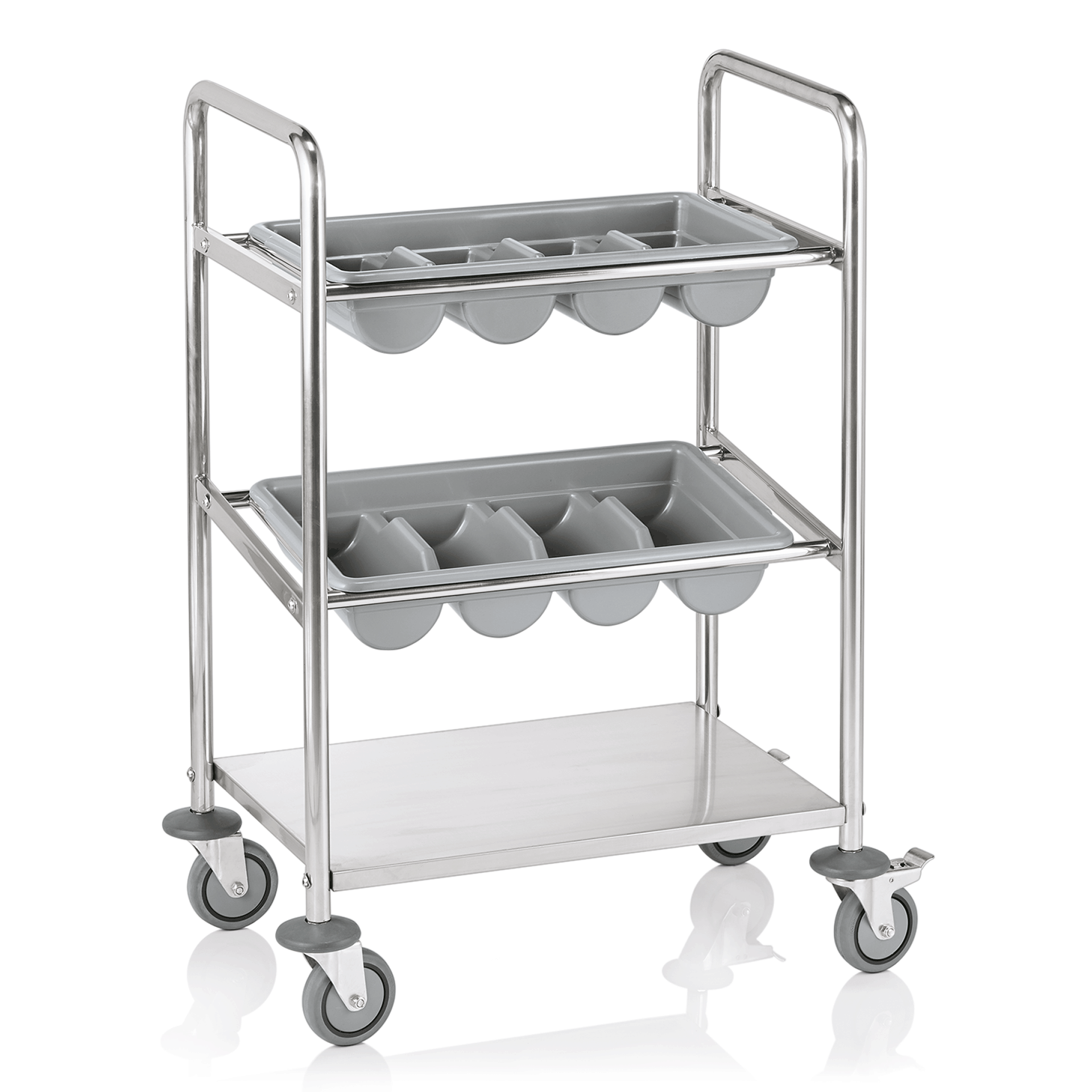 Besteckwagen, 62 x 40 x 94,5 cm, Chromnickelstahl  