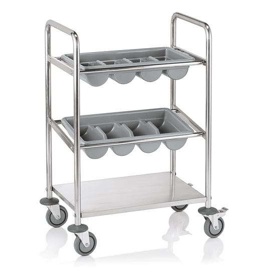 Besteckwagen, 62 x 40 x 94,5 cm, Chromnickelstahl  