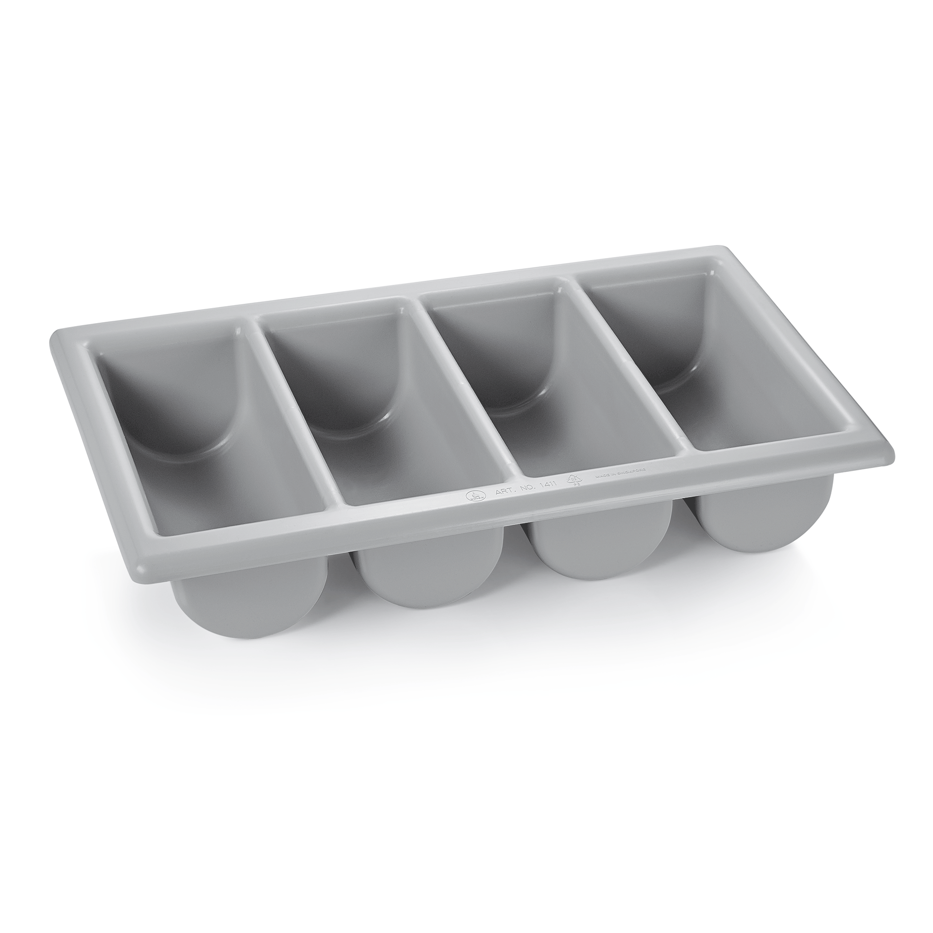 Besteckkasten GN 1/1 mit 4 Einteilungen, grey, Polyethylen 