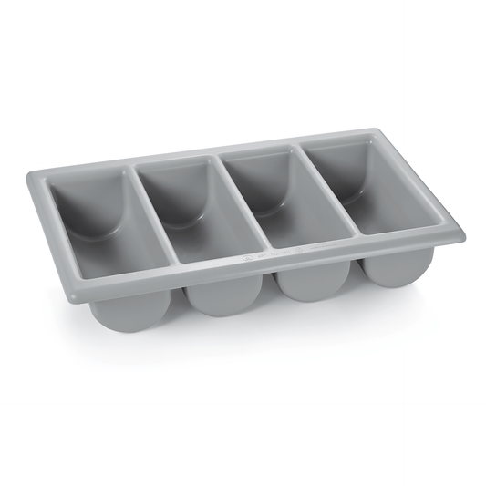 Besteckkasten GN 1/1 mit 4 Einteilungen, grey, Polyethylen 