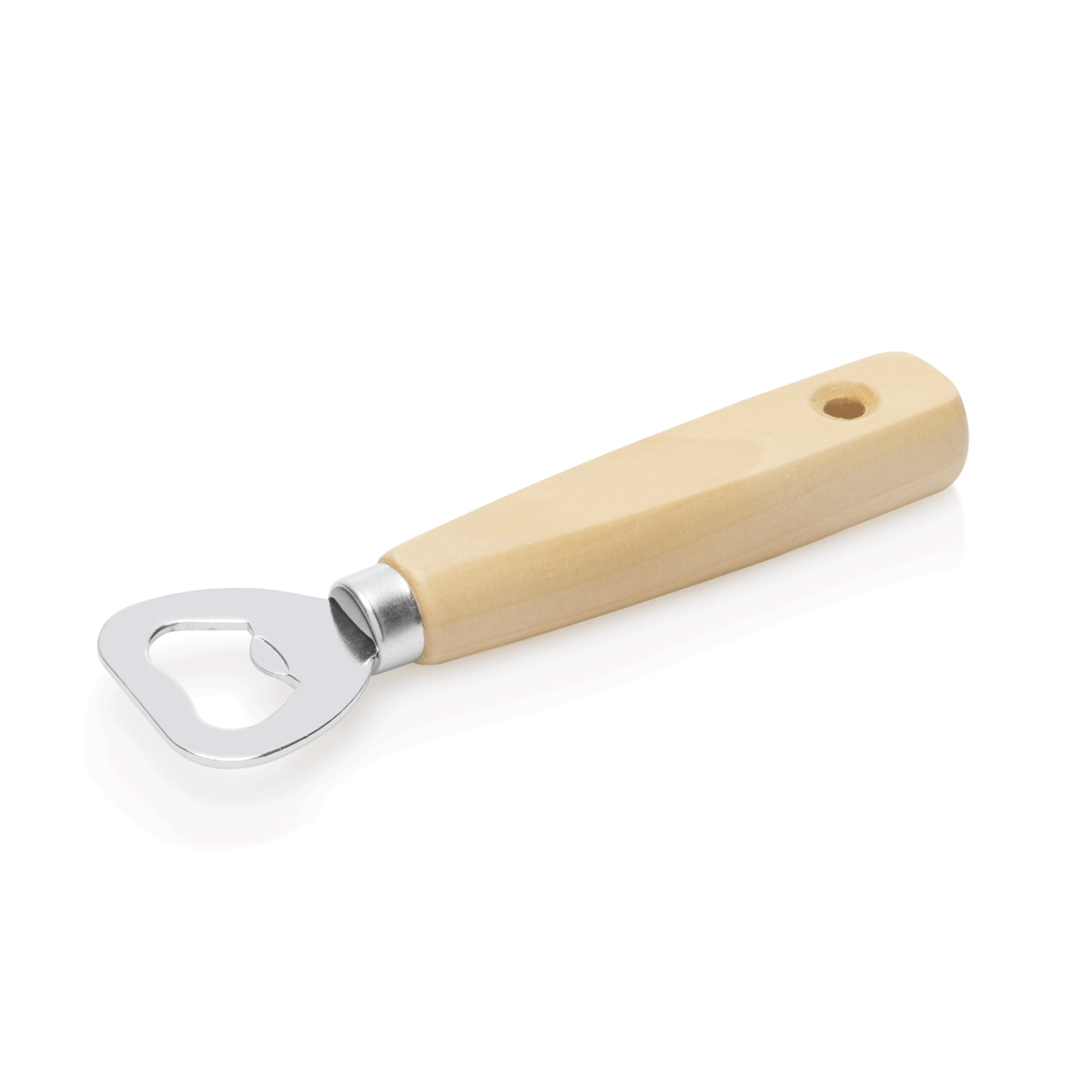 Flaschenöffner Set, 14,5 cm, Set á 12 Stück, verchromt, Holz 