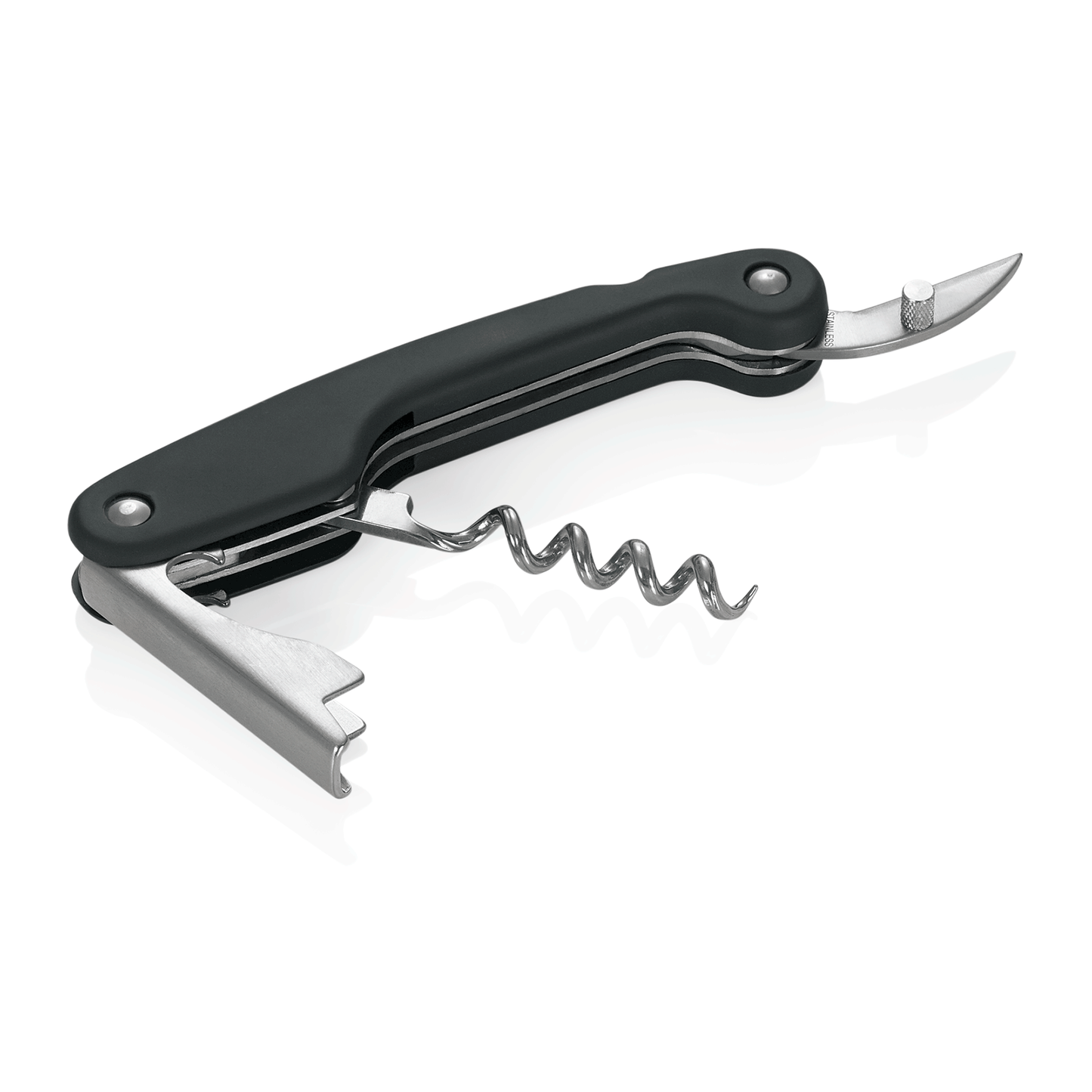 Kellnermesser mit Softgriff, 12 cm, Kunststoff, verchromt 