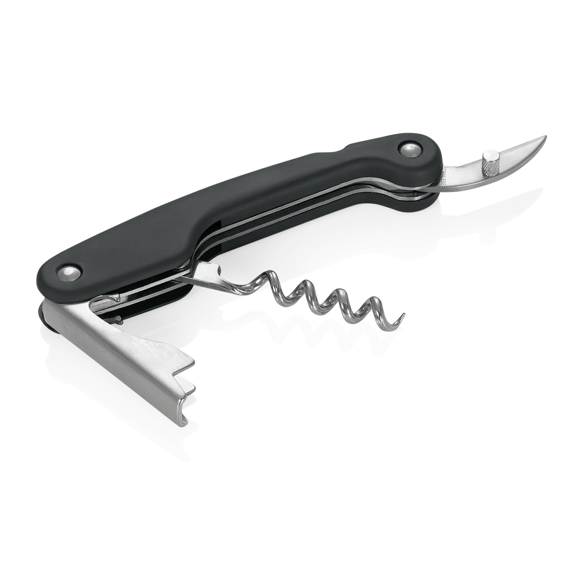 Kellnermesser mit Softgriff, 12 cm, Kunststoff, verchromt 