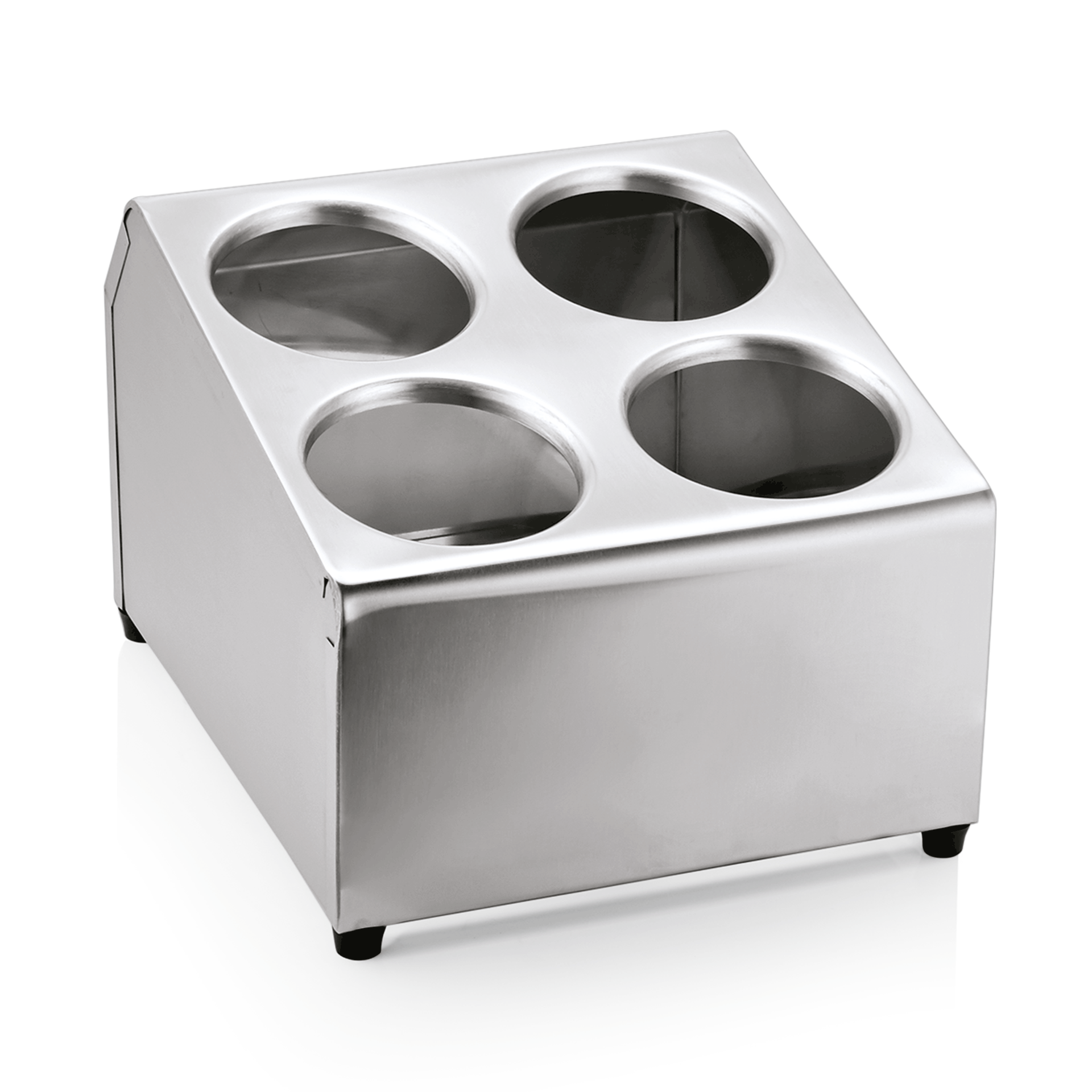 Besteckbehälter, 25,5 x 30 x 21 cm, für 4 Besteckköcher, Edelstahl 