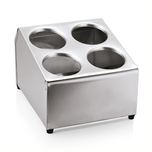 Besteckbehälter, 25,5 x 30 x 21 cm, für 4 Besteckköcher, Edelstahl 