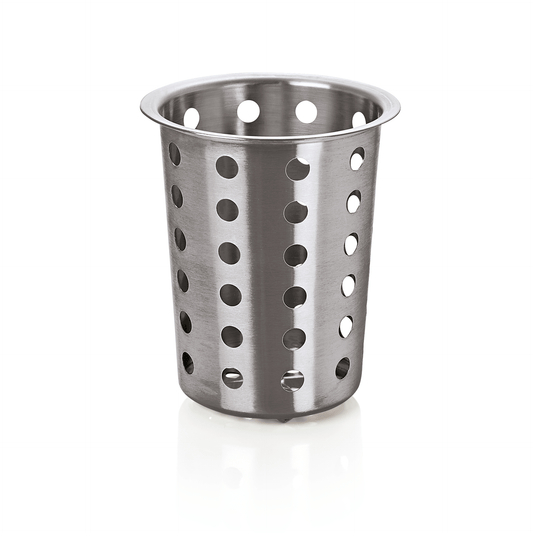 Besteckköcher, Ø 11,5 cm, Höhe 12 cm, perforiert, Edelstahl 
