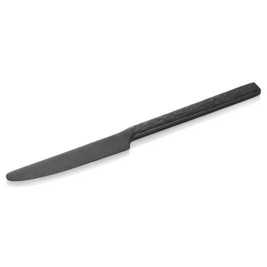 Menümesser SLATE, 22,5 cm, mit schwarzer PVD Beschichtung, Oberfläche in Schiefer-Optik, Set á 12 Stück, Chromstahl 13/0