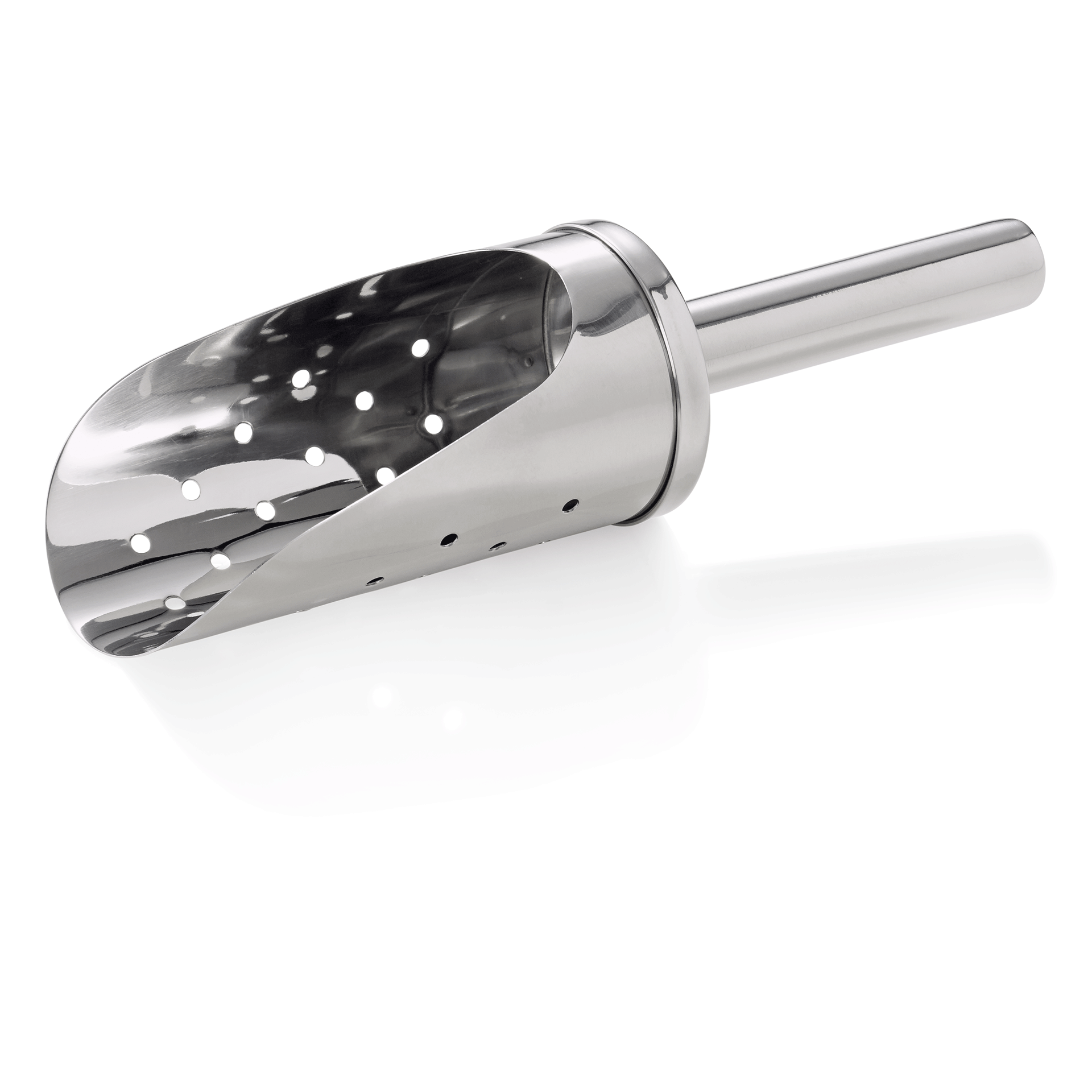 Eisschaufel, 18 cm, Perforierung Ø 3 mm, Chromnickelstahl 