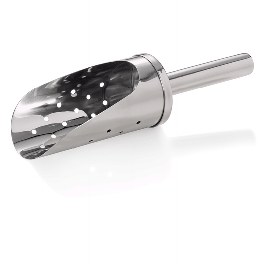 Eisschaufel, 18 cm, Perforierung Ø 3 mm, Chromnickelstahl 