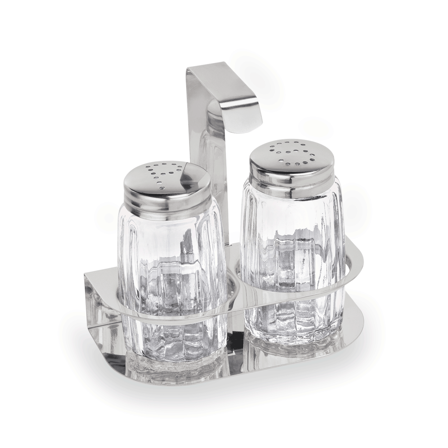 Menage 2-teilig Salz & Pfeffer, Höhe 10,5 cm, Edelstahl, Glas 