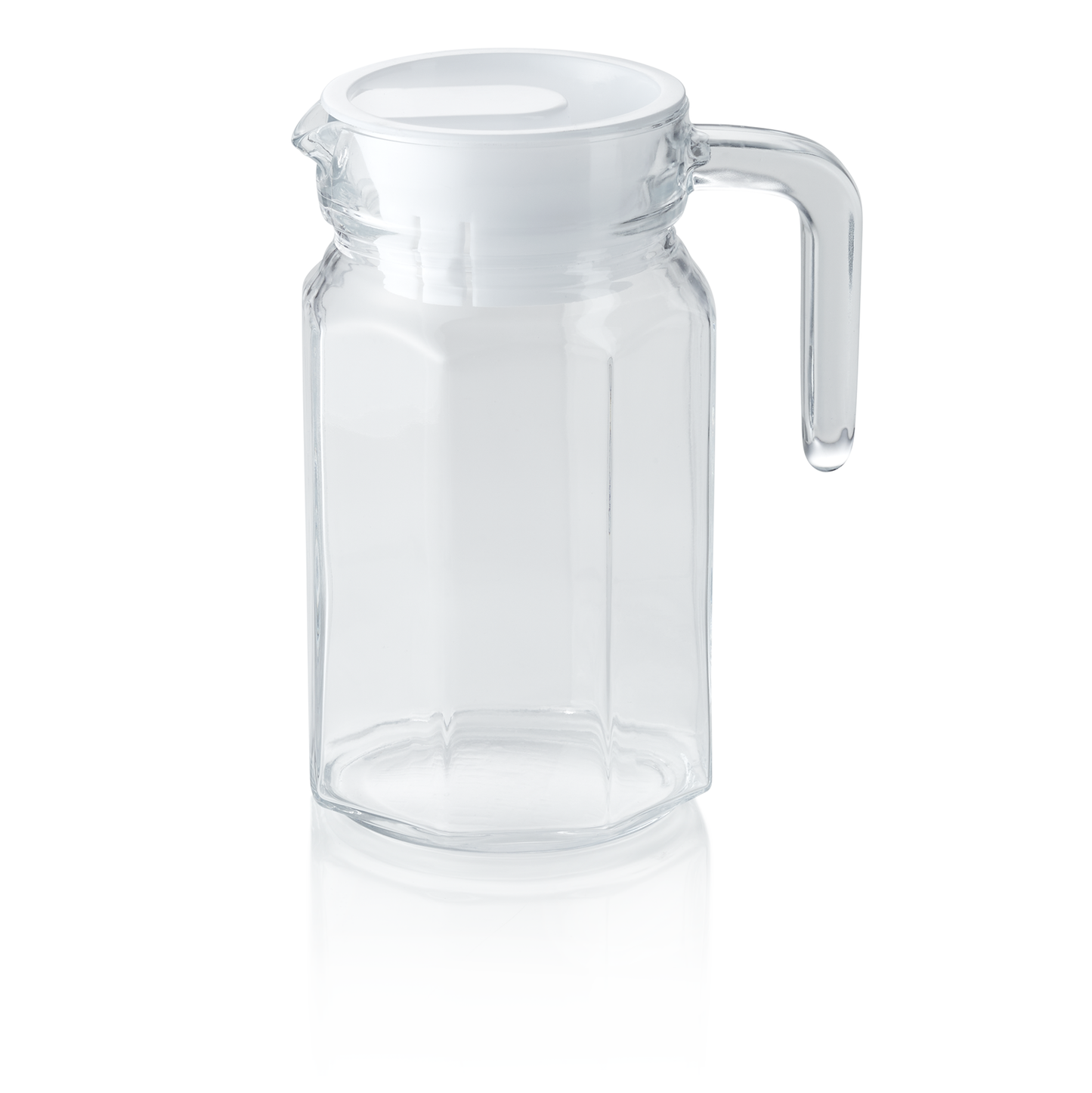 Krug mit Kunststoffdeckel, 0,5 ltr., Ø 7,5 cm, Kunststoff, Glas 