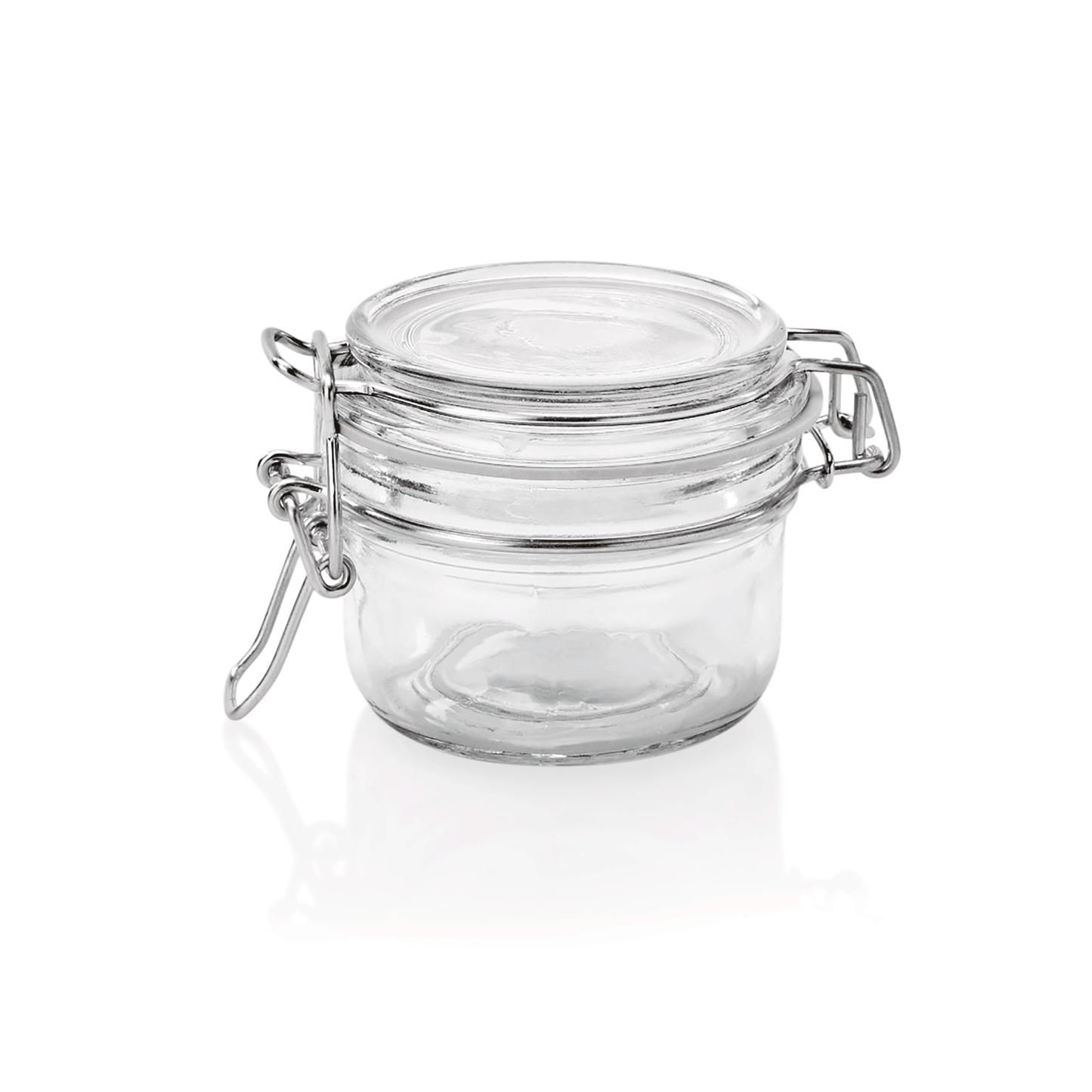 Bügelverschlussglas Set, 0,15 ltr., Ø 8 cm, Höhe 7 cm, Set á 3 Stück, Glas, Edelstahl, Silikon 