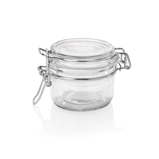Bügelverschlussglas Set, 0,15 ltr., Ø 8 cm, Höhe 7 cm, Set á 3 Stück, Glas, Edelstahl, Silikon 