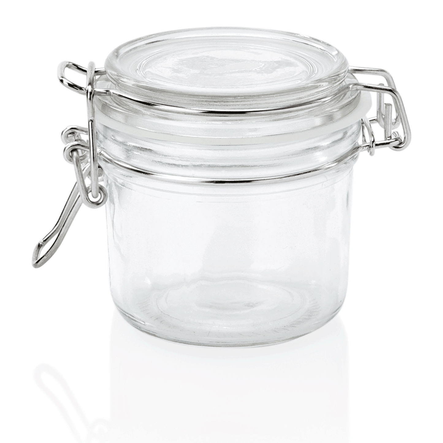 Bügelverschlussglas Set, 0,2 ltr., Ø 8,5 cm, Höhe 8,5 cm, Set á 3 Stück, Glas, Edelstahl, Silikon 