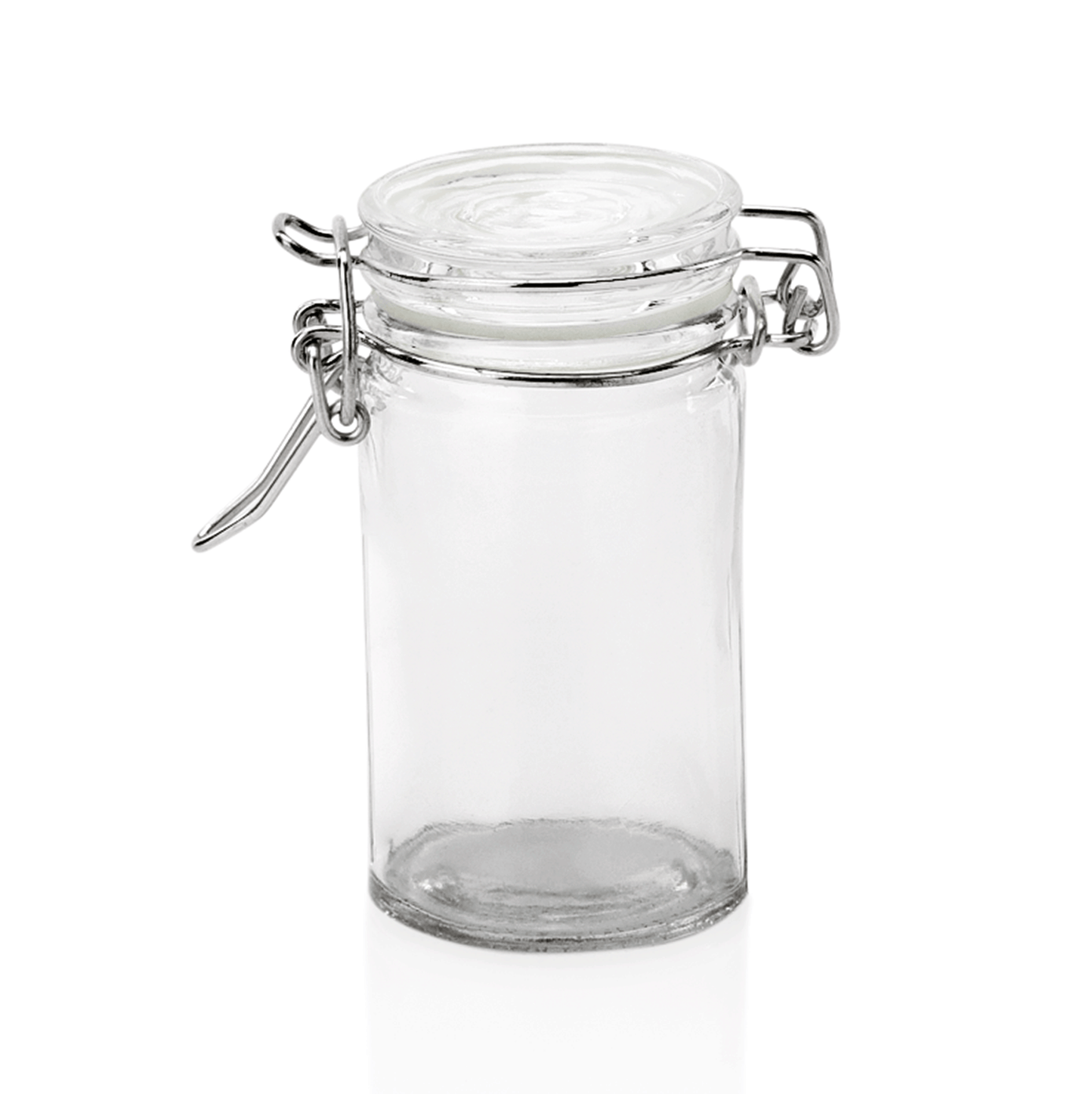 Bügelverschlussglas Set, 0,1 ltr., Ø 4,5 cm, Set á 6 Stück, Glas, Edelstahl, Silikon 