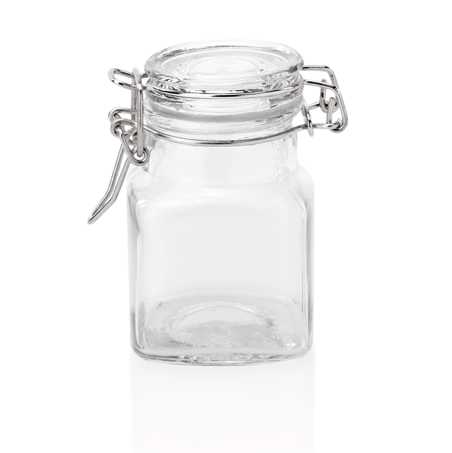 Bügelverschlussglas Set, 0,1 ltr., Ø 4 cm, Set á 6 Stück, Glas, Edelstahl, Silikon 