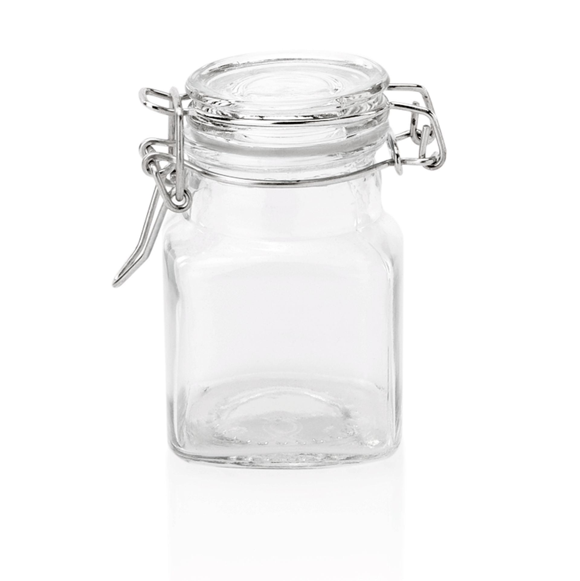 Bügelverschlussglas Set, 0,1 ltr., Ø 4 cm, Set á 6 Stück, Glas, Edelstahl, Silikon 