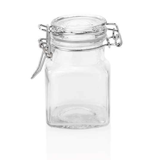 Bügelverschlussglas Set, 0,1 ltr., Ø 4 cm, Set á 6 Stück, Glas, Edelstahl, Silikon 