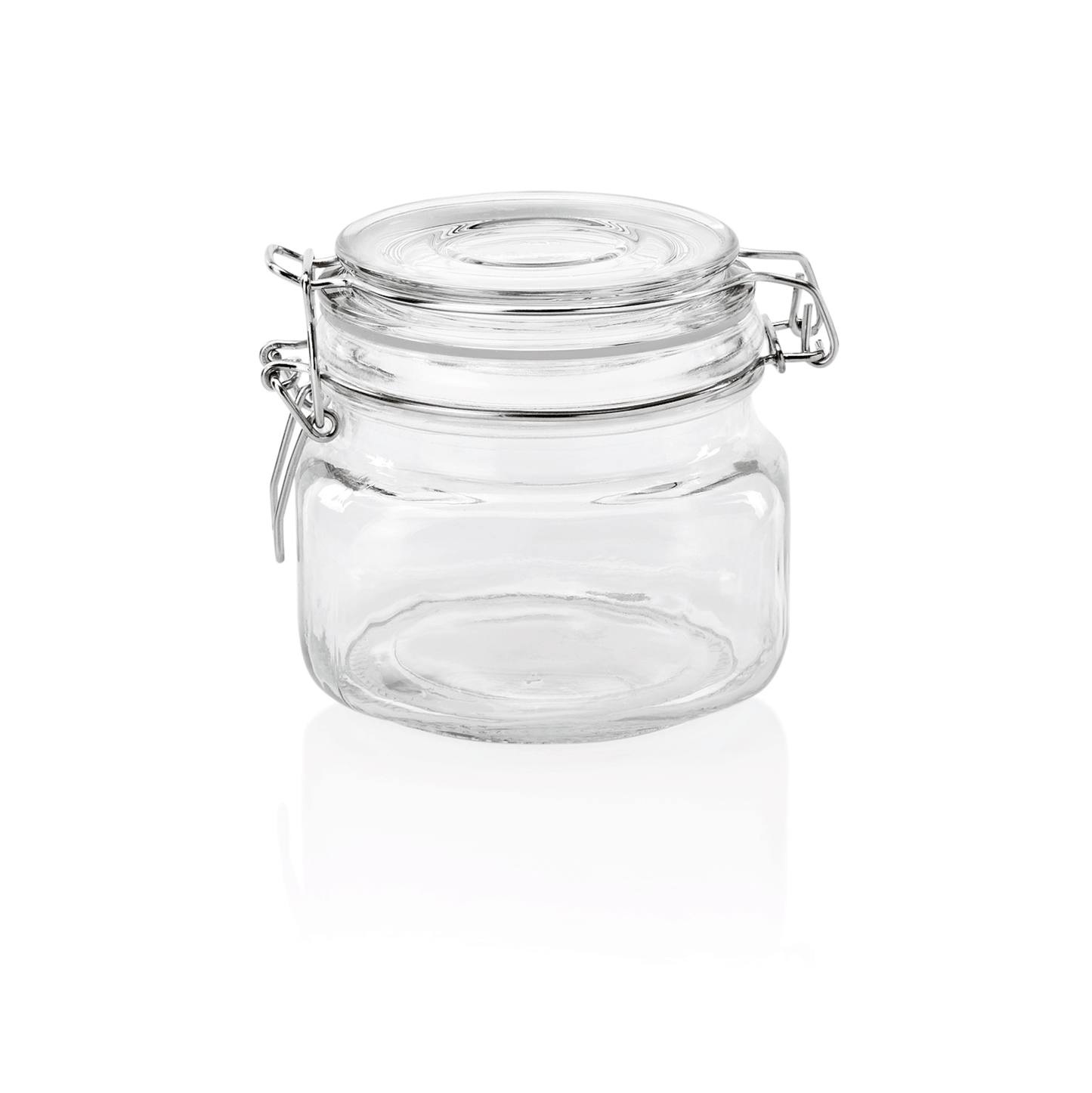 Bügelverschlussglas Set, 0,5 ltr., Ø 11 cm, Höhe 10 cm, Set á 2 Stück, Glas, Edelstahl, Silikon 