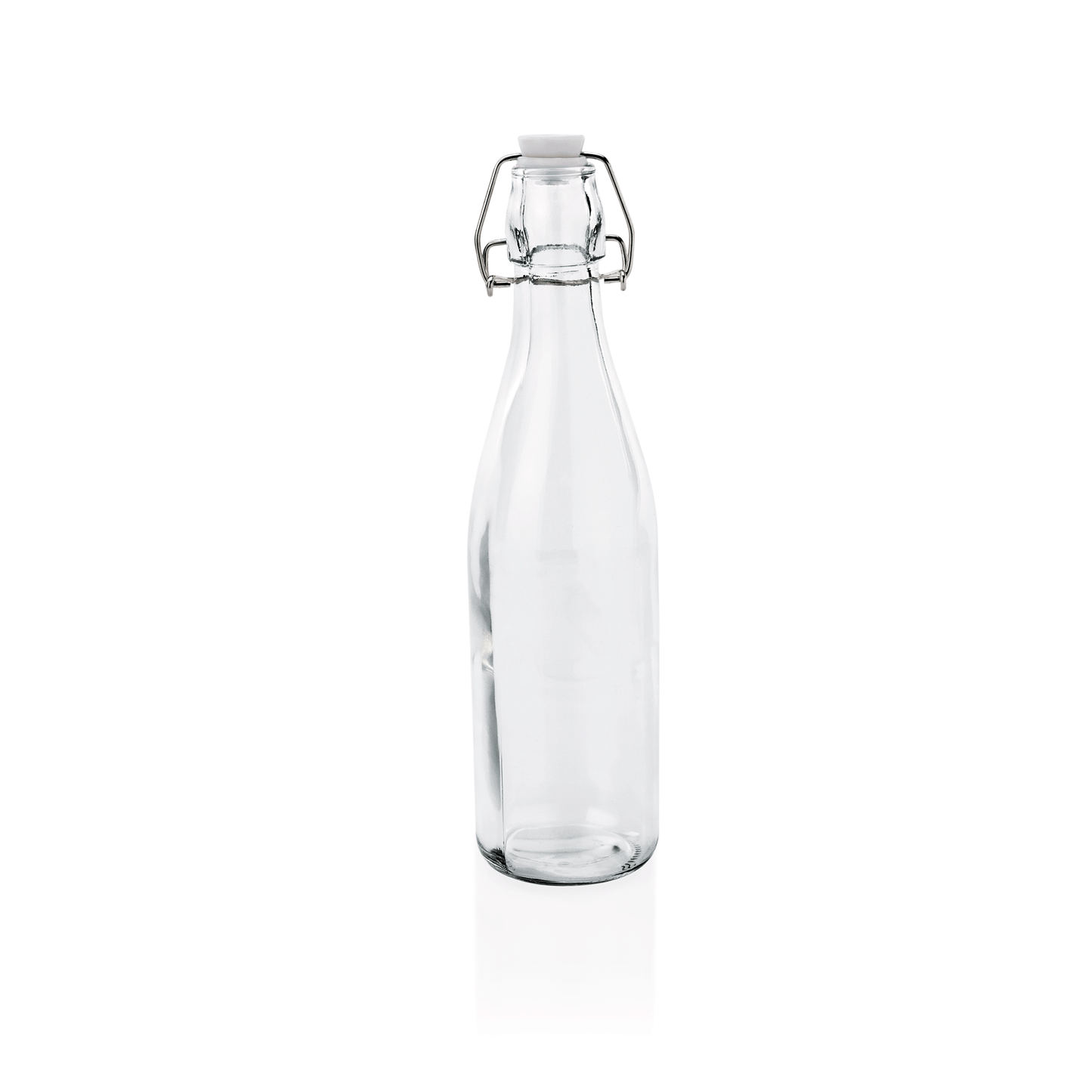 Bügelverschlussflasche Set, 0,5 ltr., Ø 7 cm, Höhe 26,5 cm, Set á 4 Stück, Glas, Edelstahl 