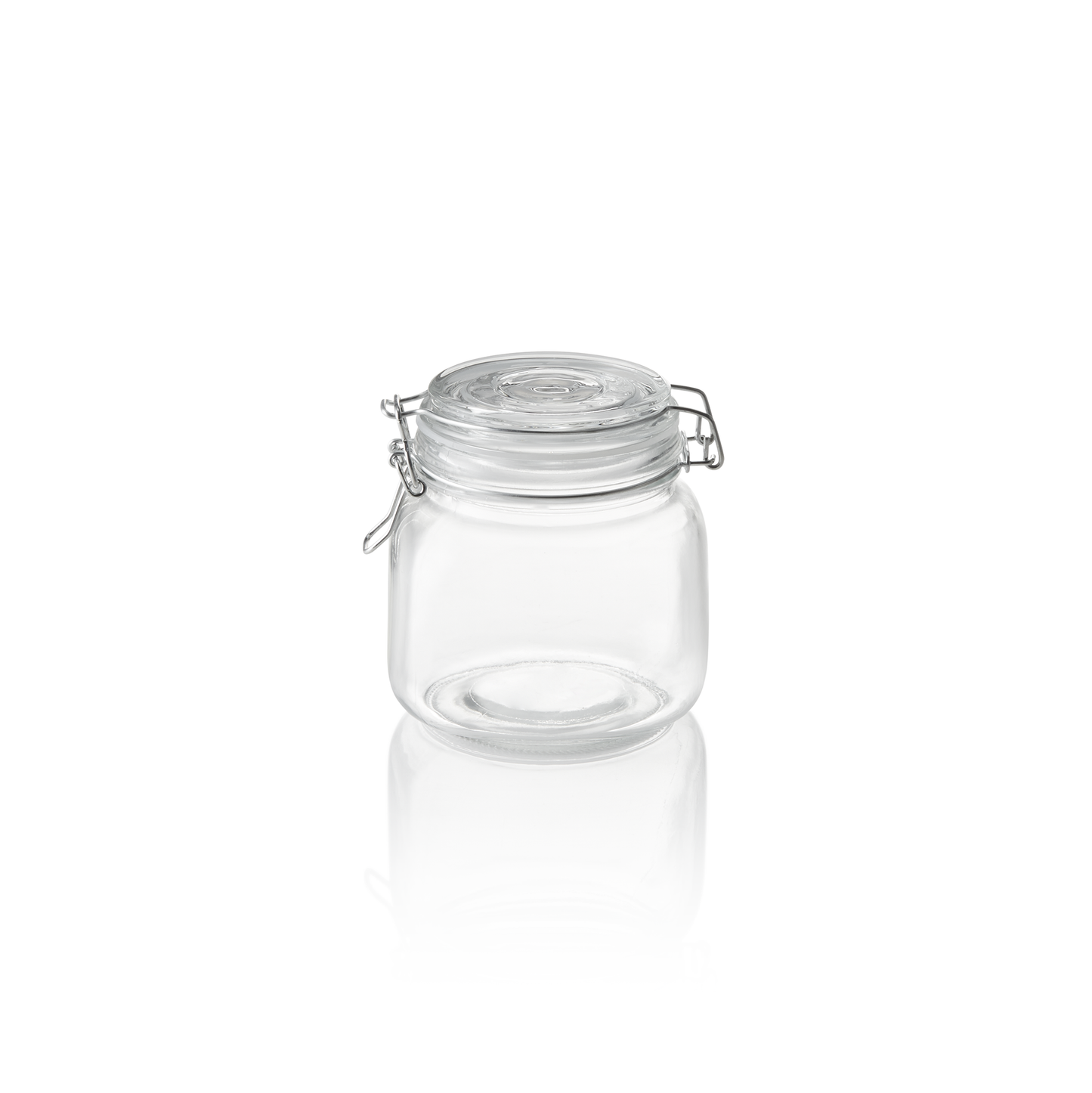 Vorratsglas, 0,65 ltr., Ø 9 cm, Höhe 12 cm, Glas, Edelstahl, Silikon 