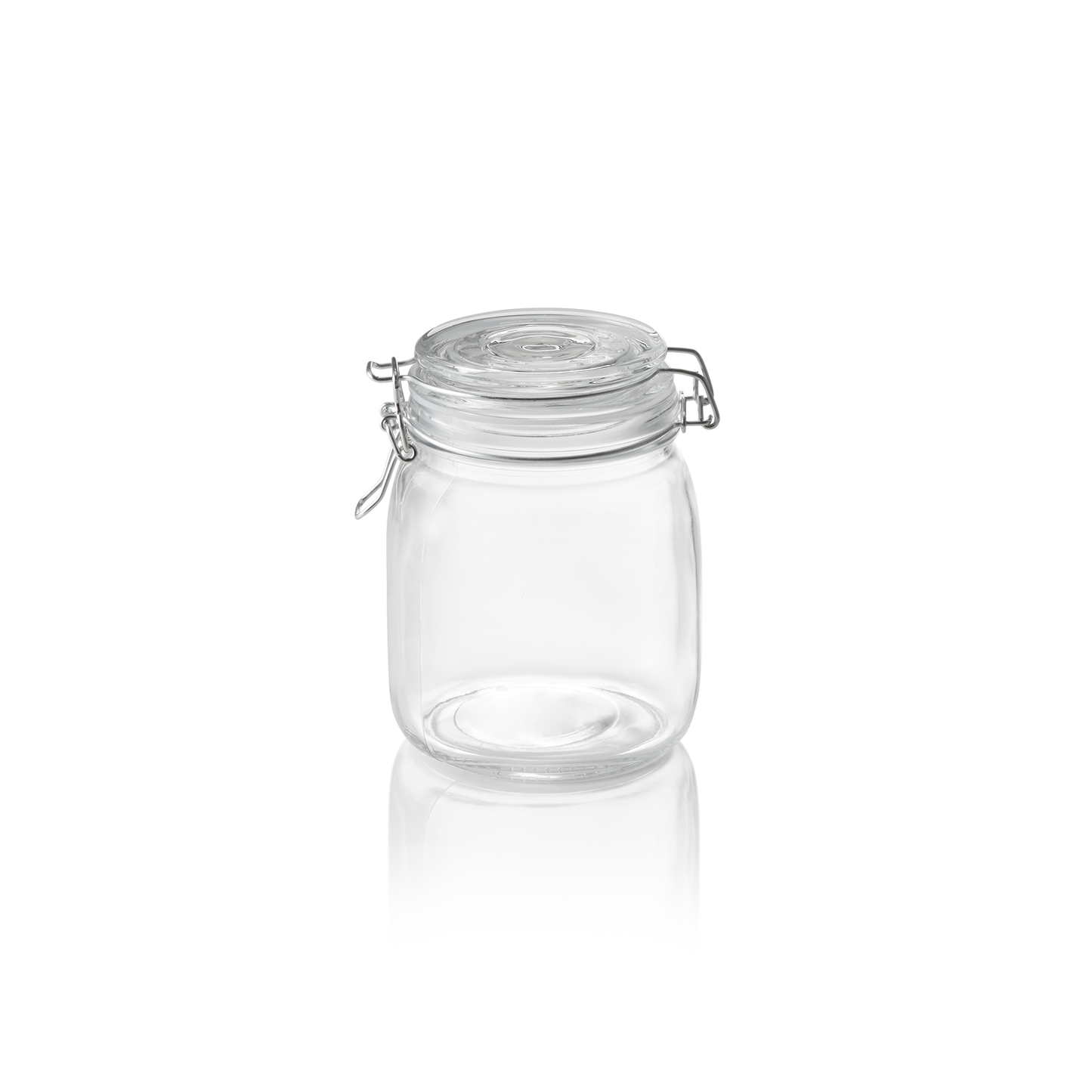 Vorratsglas, 1 ltr., Ø 9 cm, Höhe 15 cm, Glas, Edelstahl, Silikon 