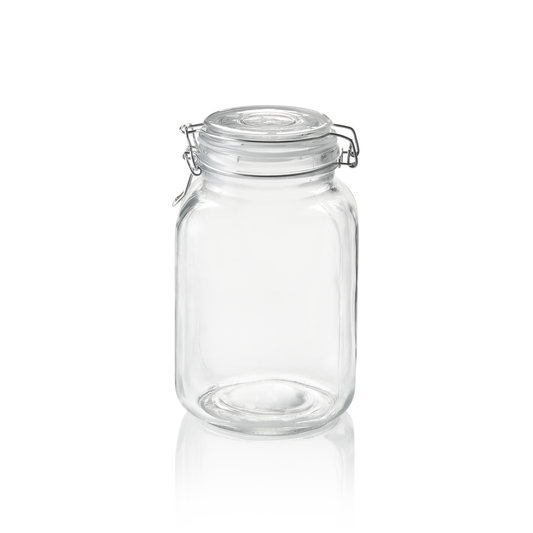 Vorratsglas XL, 2 ltr., Ø 9 cm, Höhe 21 cm, Glas, Edelstahl, Silikon 