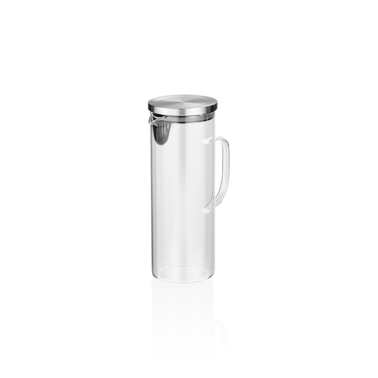 Karaffe, 1,0 ltr., Ø 9,5 cm, Borosilikatglas, Edelstahl, Silikon 