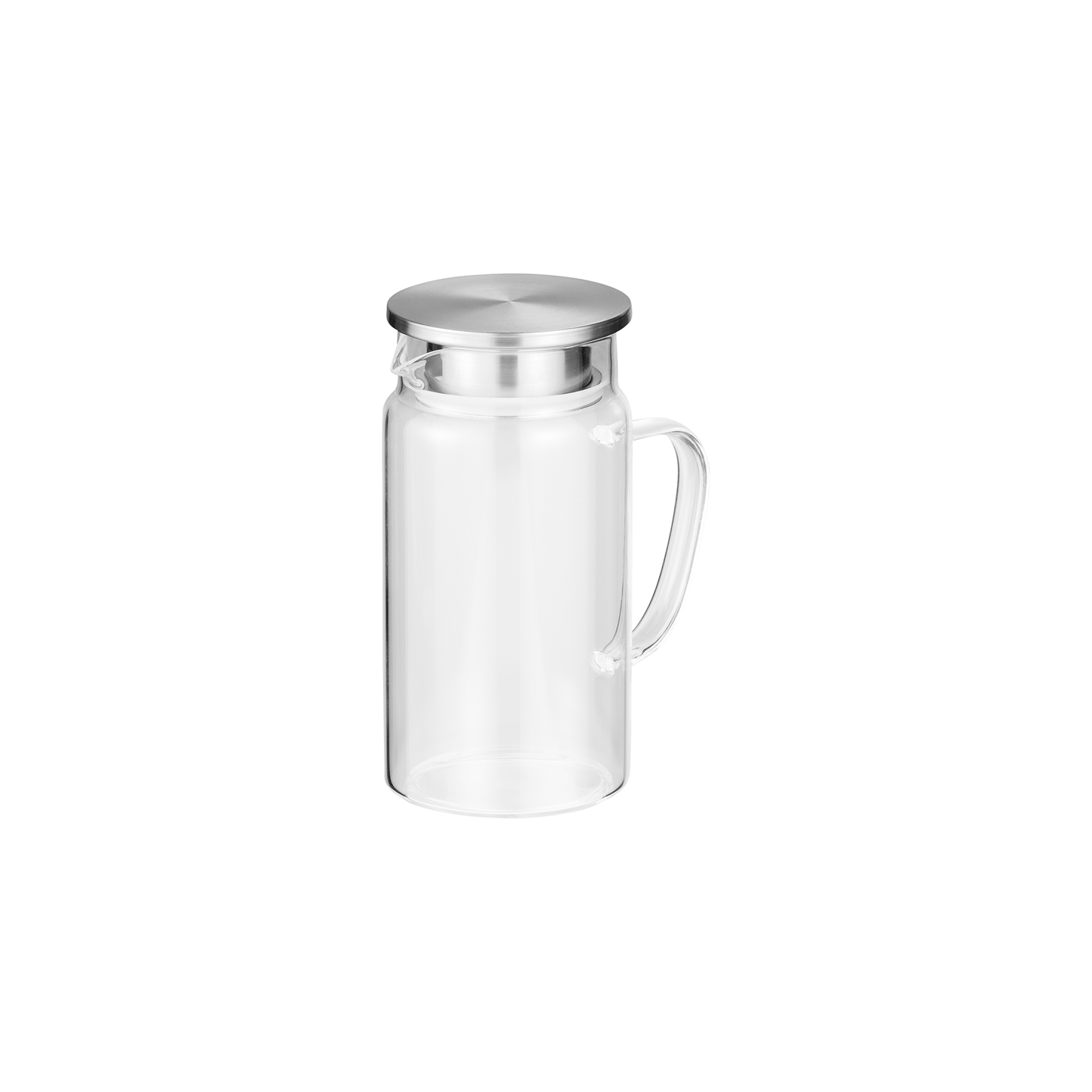 Karaffe, 1,5 ltr., Ø 10,5 cm,  Borosilikatglas, Edelstahl, Silikon 