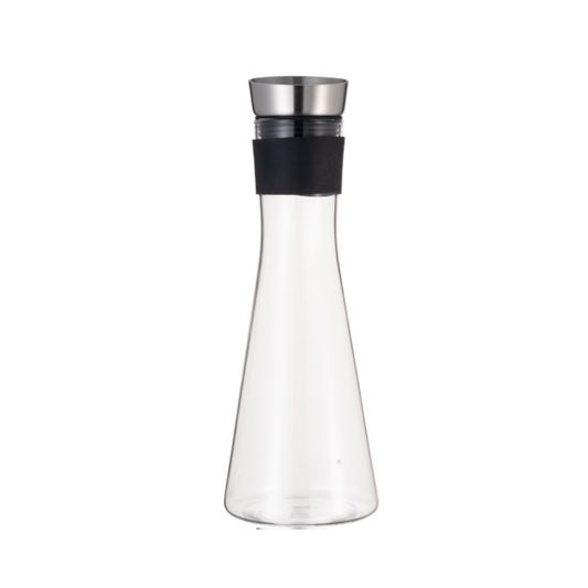 Karaffe, 1,0 ltr., Ø 7 cm, Borosilikatglas, Edelstahl, Silikon  