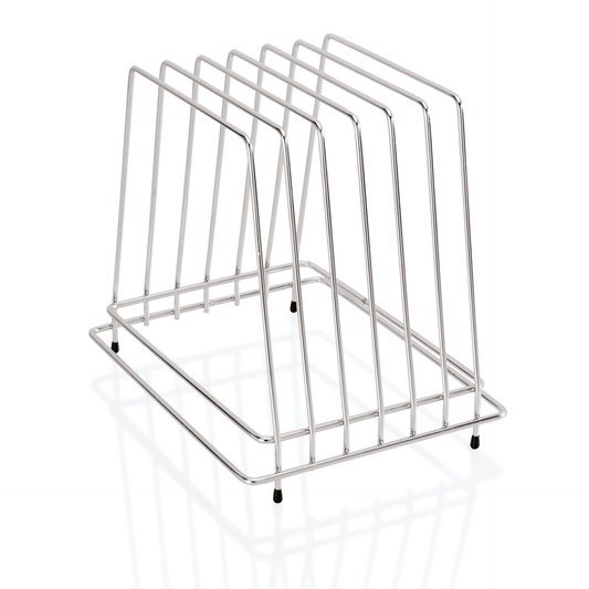 Schneidbretthalter für 6 Bretter bis max. 2,5 cm, 29,5 x 23,5 x 27,5 cm, Chromnickelstahl 