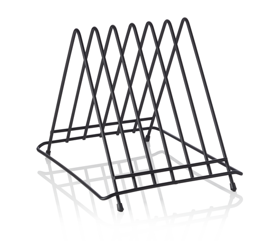 Schneidbretthalter für 6 Bretter bis max. 2,8 cm, 34,5 x 26,5 x 27,5, Chromnickelstahl, pulverbeschichtet schwarz