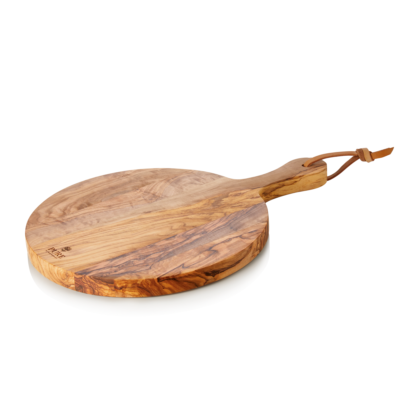 Servierbrett mit Griff PURE OLIVE, Ø 25 cm, Olivenholz  