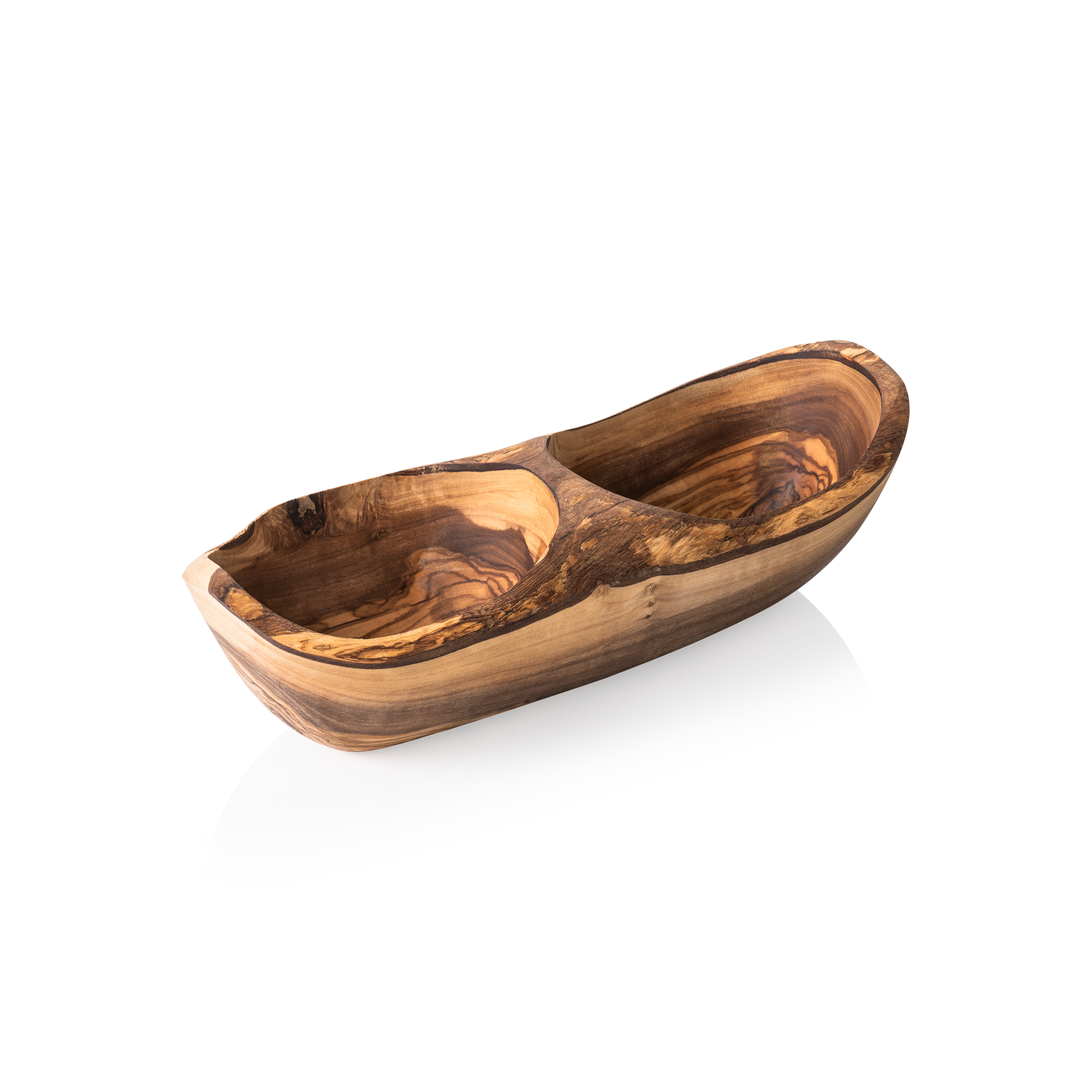 Schale Double PURE OLIVE, 25 x 11 x 3,5 cm, Olivenholz  