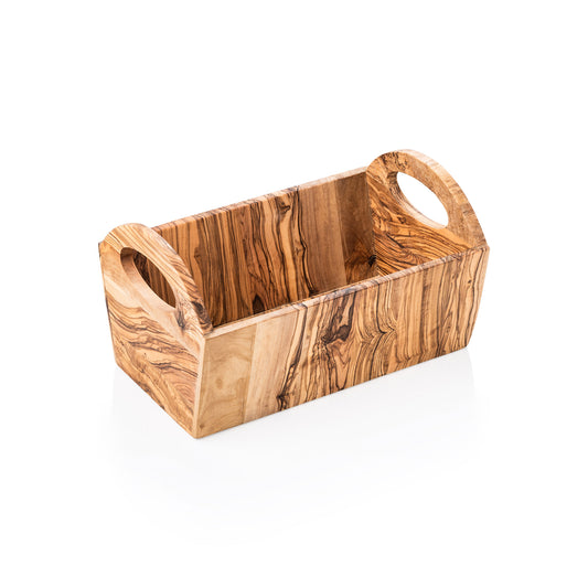 Korb PURE OLIVE, 28 x 15 x 16,5 cm, Olivenholz  