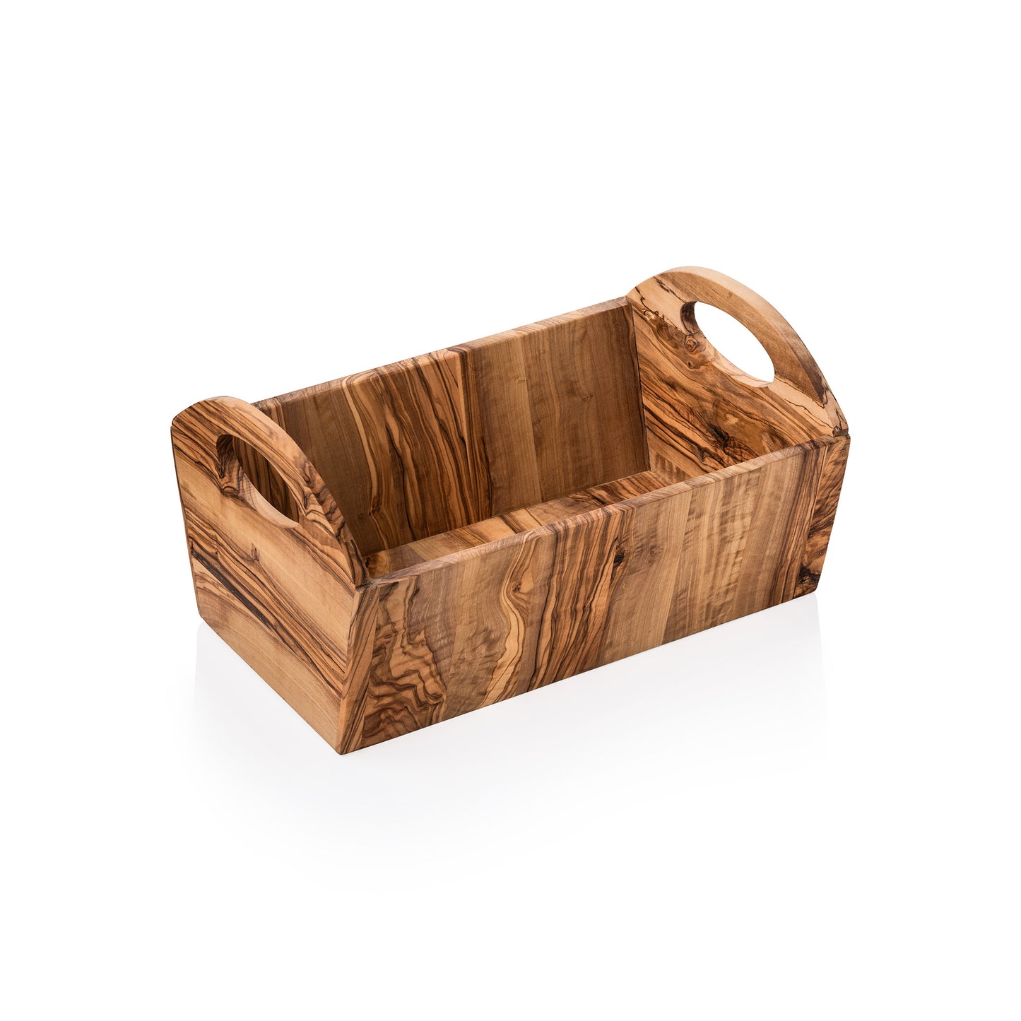 Korb PURE OLIVE, 33,5 x 17,5 x 17,5 cm, Olivenholz  
