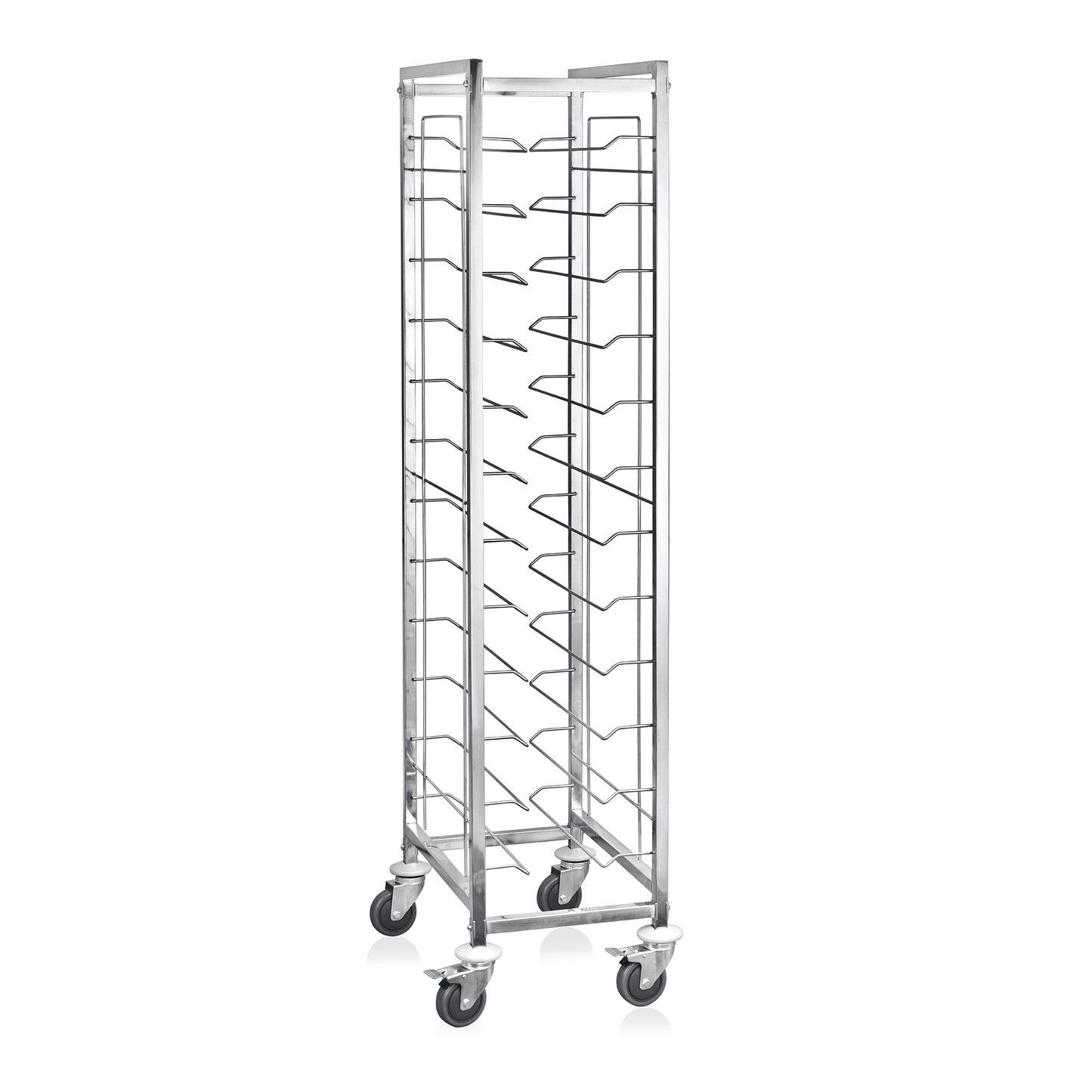 Tablettwagen GN 1/1 für 12 Tabletts, 60 x 39 x 180 cm, Chromnickelstahl 