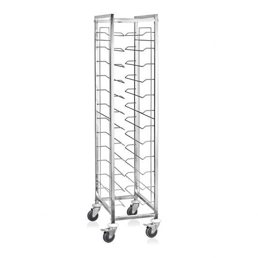 Tablettwagen GN 1/1 für 12 Tabletts, 60 x 39 x 180 cm, Chromnickelstahl 
