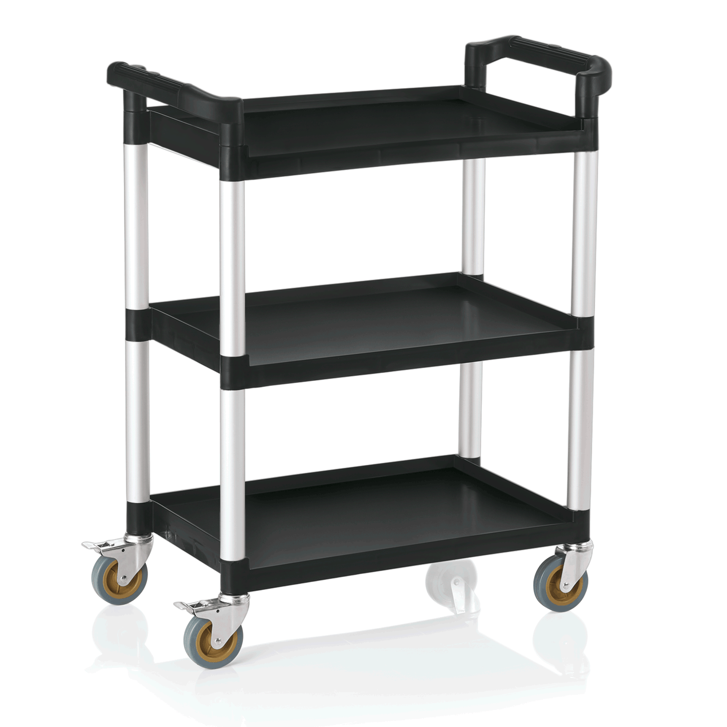 Servierwagen mit 3 Borden, 82 x 41 x 95 cm, Polypropylen/Aluminium 