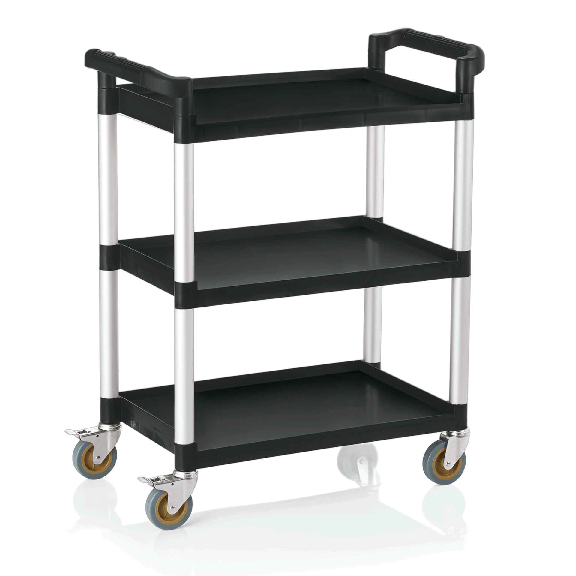 Servierwagen mit 3 Borden, 82 x 41 x 95 cm, Polypropylen/Aluminium 