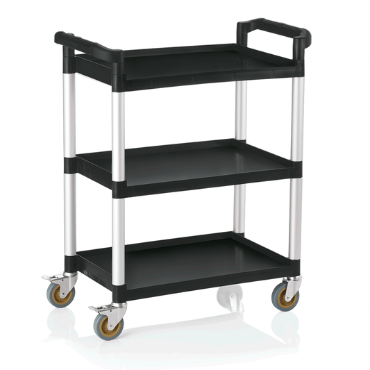 Servierwagen mit 3 Borden, 82 x 41 x 95 cm, Polypropylen/Aluminium 